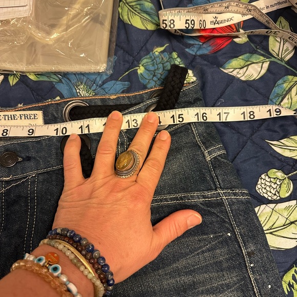 Free People Moxie Barrel Cerulean Blue RARE COLORWAY Hot Trend Size 24 see 📏 - Picture 10 of 16